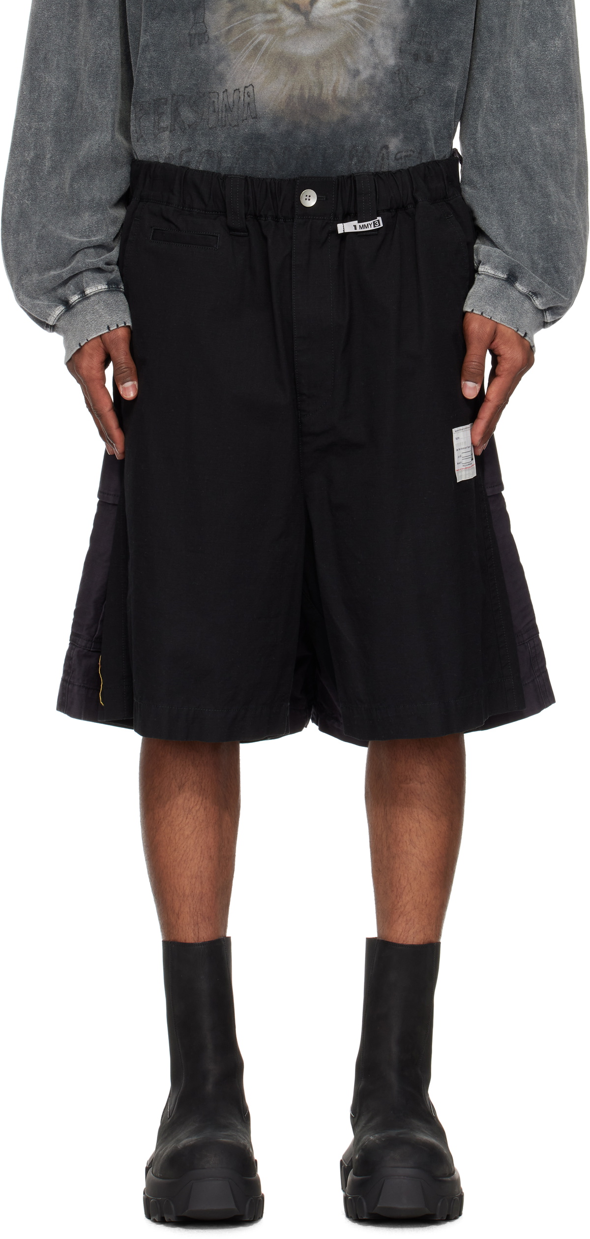 Maison MIHARA YASUHIRO Black Four Legs Shorts