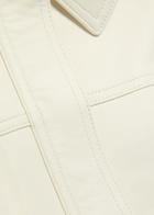 Skiim Boxy Leather Bomber Jacket Off White