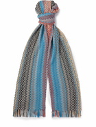 Missoni - Fringed Striped Crocheted Cotton Scarf