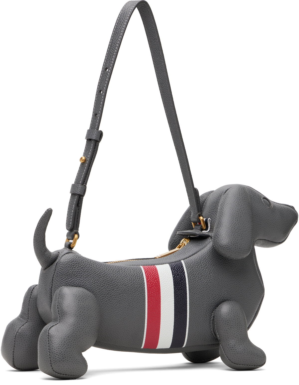 Thom Browne Gray RWB Stripe Baby Hector Bag