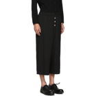 Yohji Yamamoto Black Wool Button Trousers