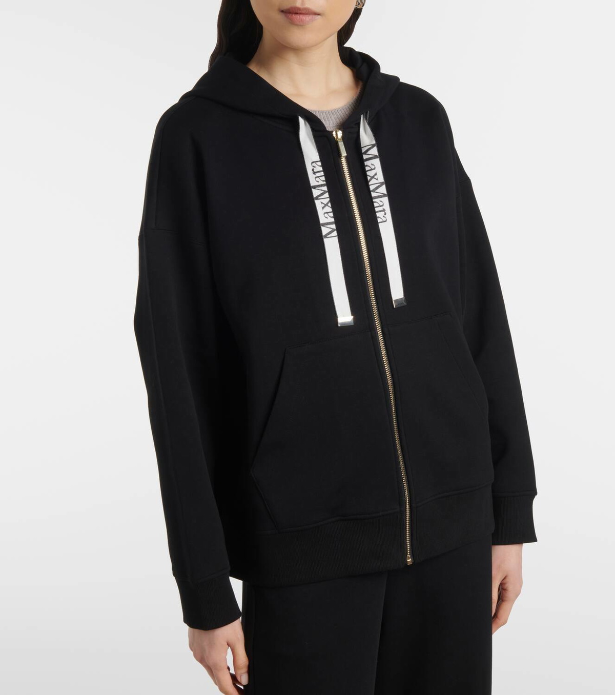 S Max Mara Jour cotton-blend jersey hoodie S Max Mara