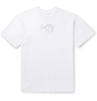 Sorry In Advance - Embellished Garment-Dyed Cotton-Jersey T-Shirt - White