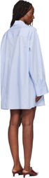Off-White Blue Striped Poplin Shirt Minidress