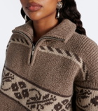 Magda Butrym Jacquard wool half-zip sweater