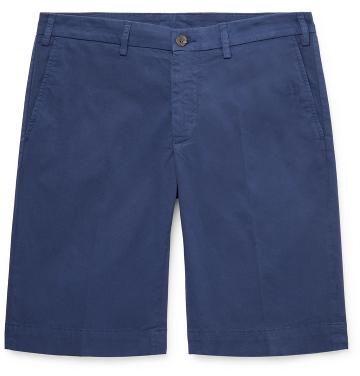 Photo: CANALI - Stretch-Cotton Twill Shorts - Blue