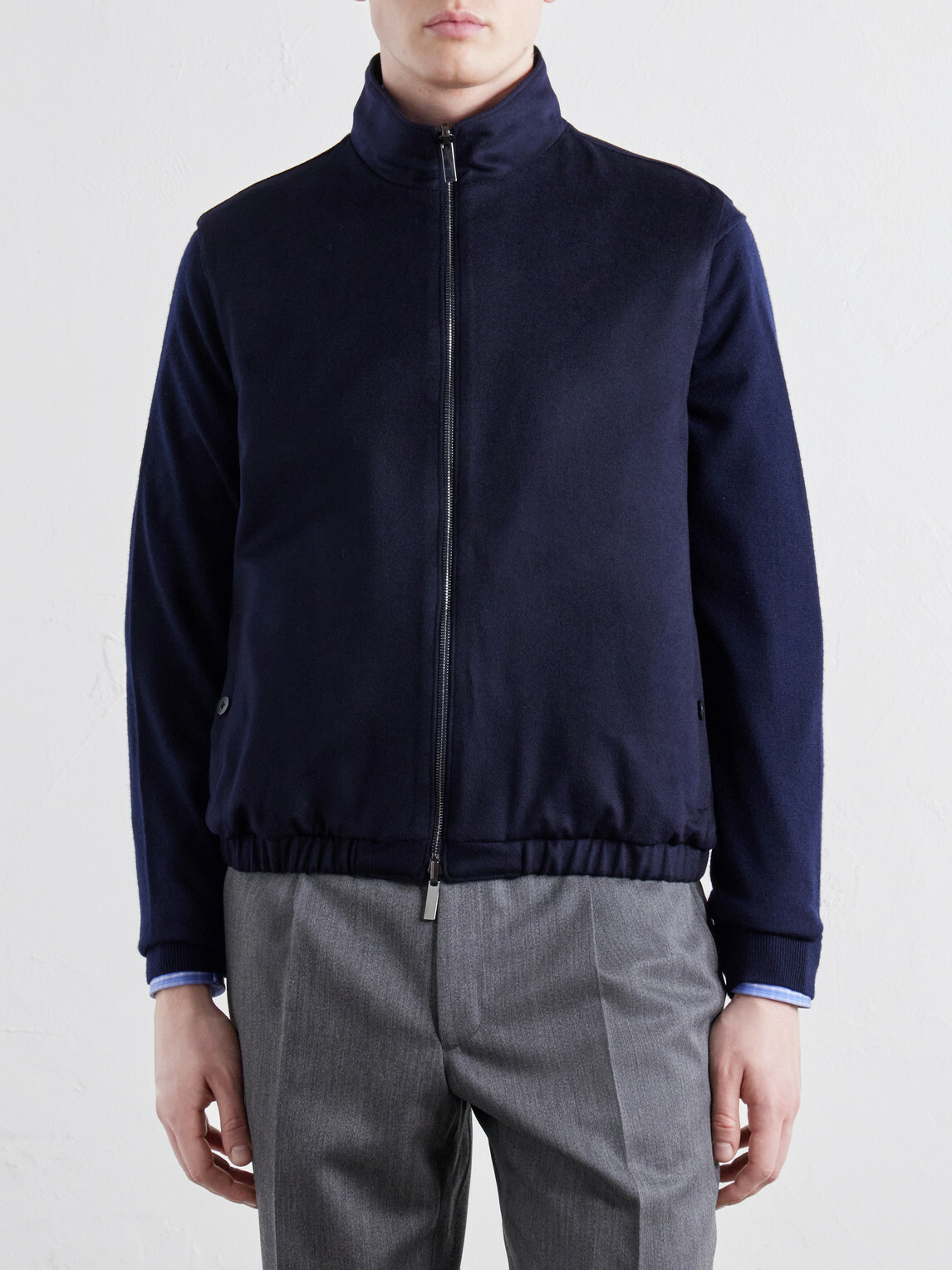 Stòffa - Reversible Brushed-Cashmere Gilet - Blue