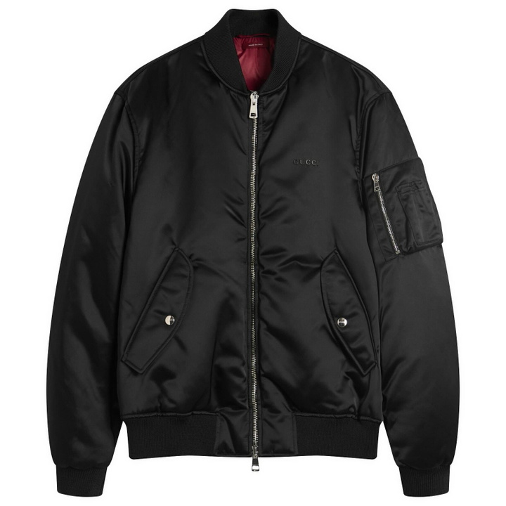 Photo: Gucci Men's Heavy Nylon Canvas Bomber Jacket in Black