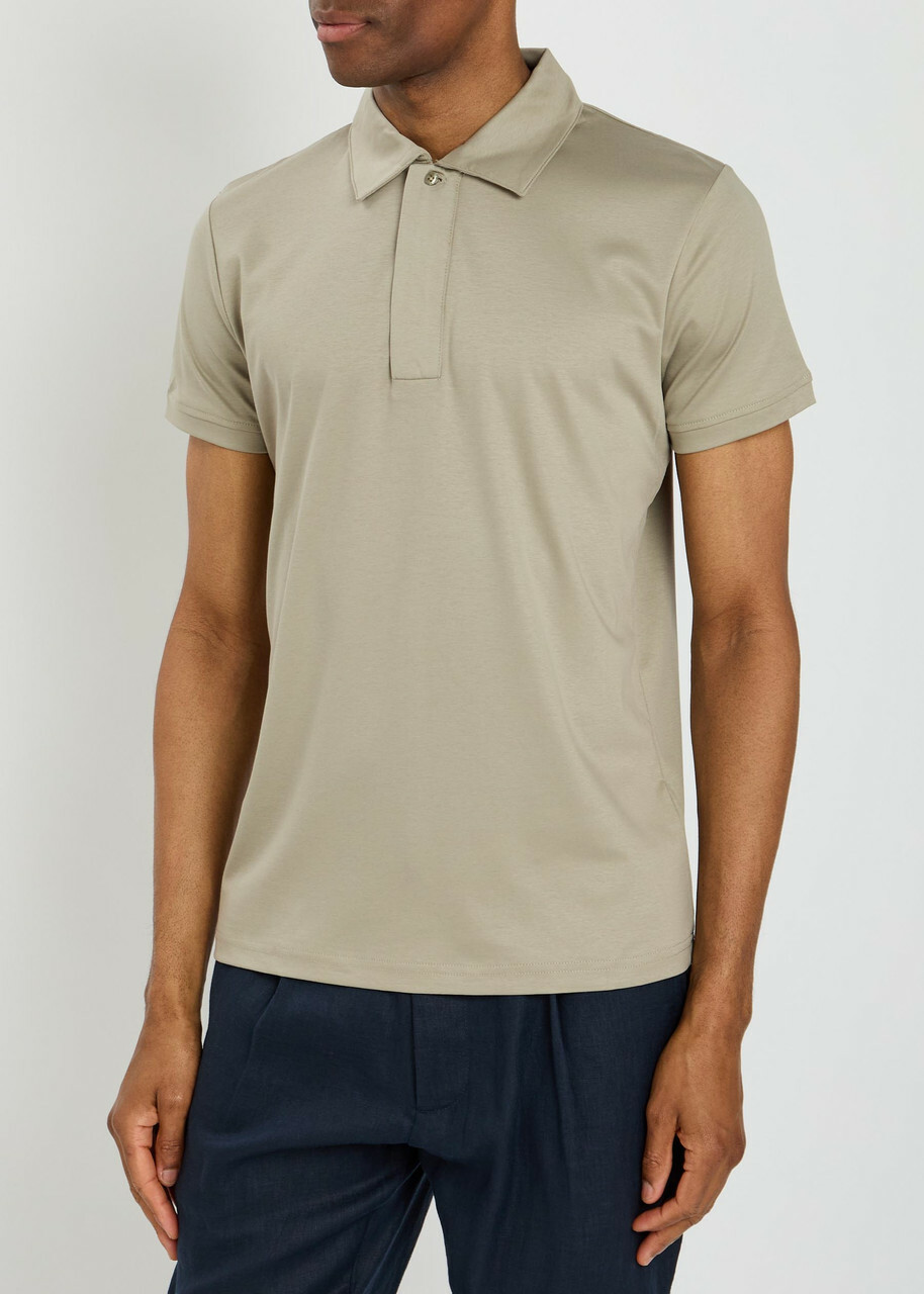 Raith Santi Mercerized Cotton Polo Shirt Sage