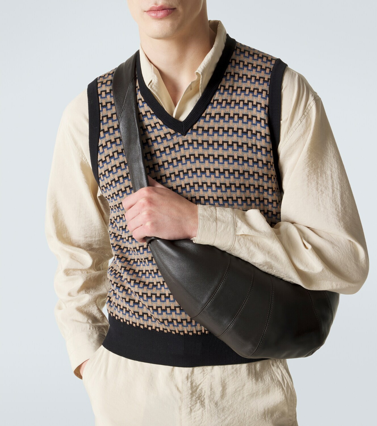 Lemaire Croissant Medium leather shoulder bag