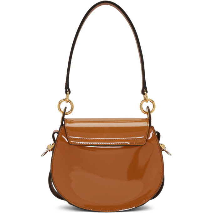 Chloe Muted Brown Leather Mini Tess Crossbody Bag - Yoogi's Closet