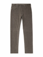 Zegna - Slim-Fit Straight-Leg Cotton-Blend Corduroy Trousers - Gray