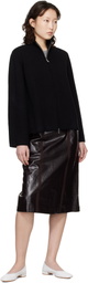 Loulou de Saison Black Gabi Zipped Cashmere Sweater