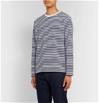 nanamica - Striped Coolmax Cotton-Blend Jersey T-Shirt - Blue