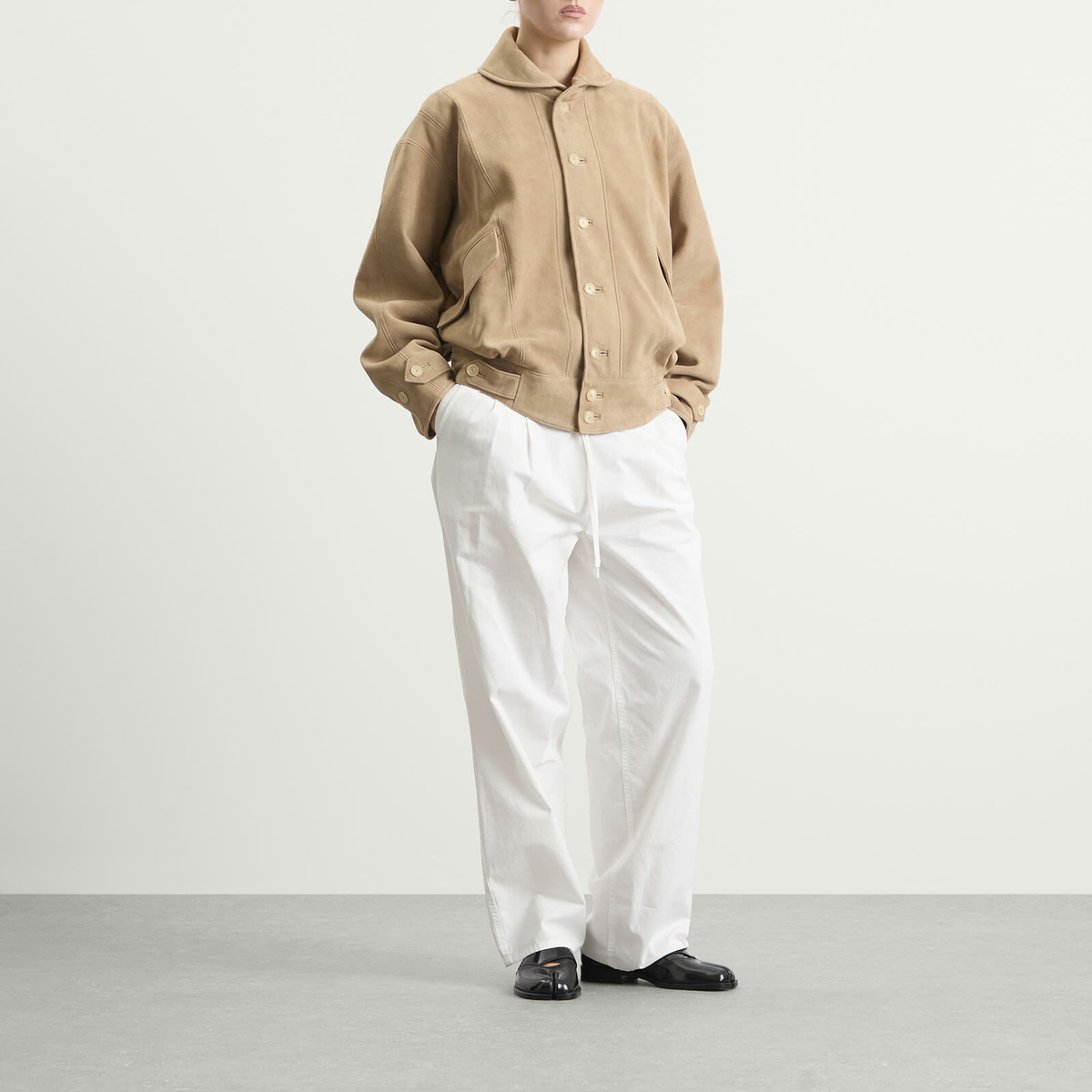 Auralee Women's Suede Blouson in Taupe