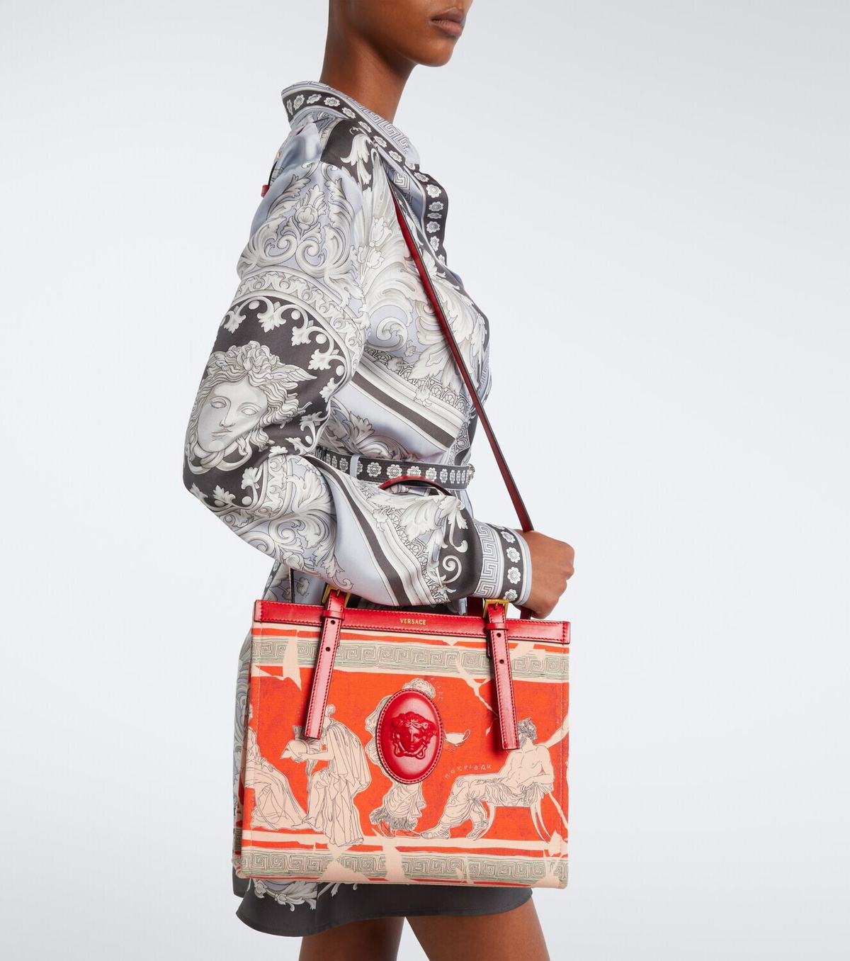 Versace Rivière Mini printed canvas shopper