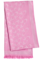 Coach Signature C Logo-jacquard Scarf - Fuchsia - One Size