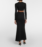 Christopher Esber Dowsing embellished jersey crop top