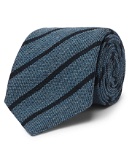 Anderson & Sheppard - 9cm Striped Wool and Silk-Blend Tie - Blue
