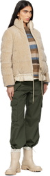 Moncler Beige Cedre Teddy Short Down Jacket
