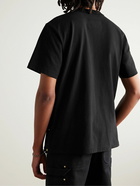 Sacai - Carhartt WIP Logo-Appliquéd Canvas-Trimmed Cotton-Jersey T-Shirt - Black