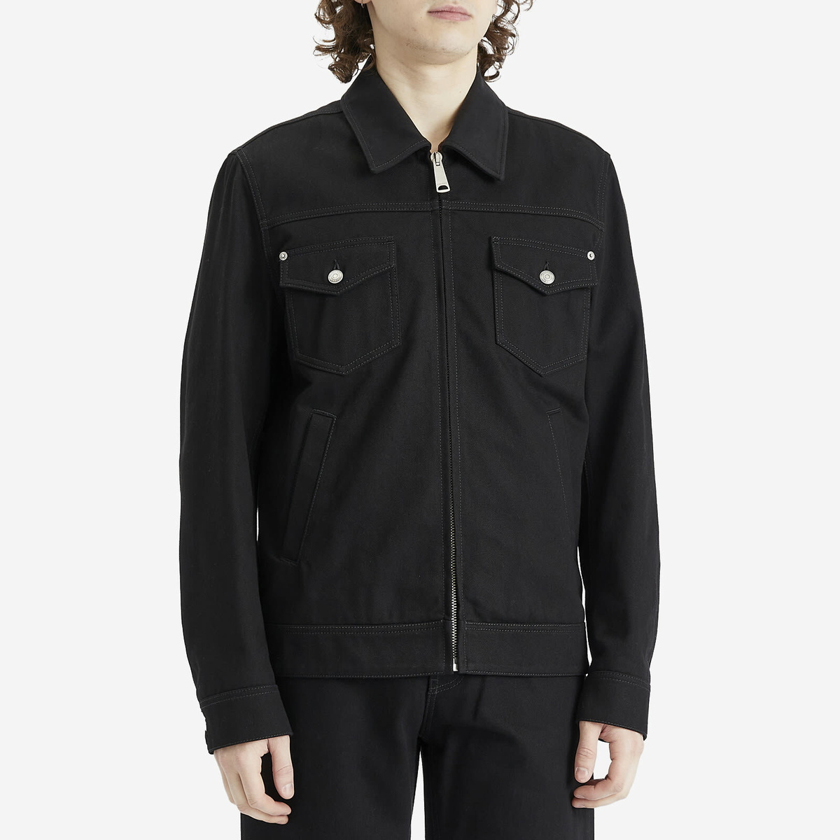 Alexander McQueen Men's Denim Zip Blouson in Black