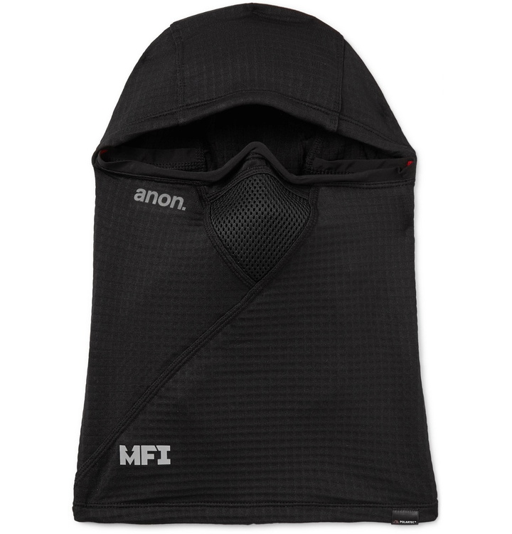 Photo: Anon - MFI Logo-Print Polartec Power Grid Fleece Balaclava - Black