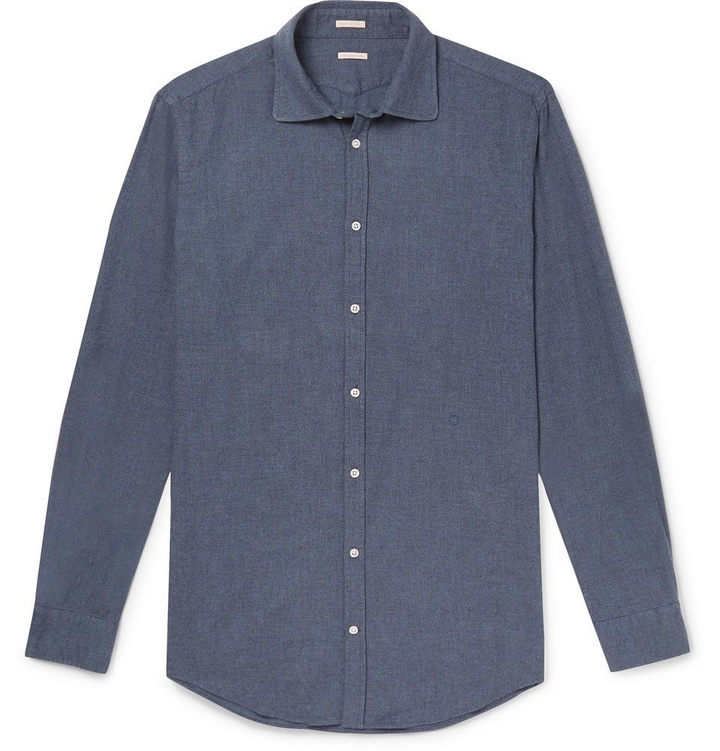 Photo: Massimo Alba - Cotton-Flannel Shirt - Blue