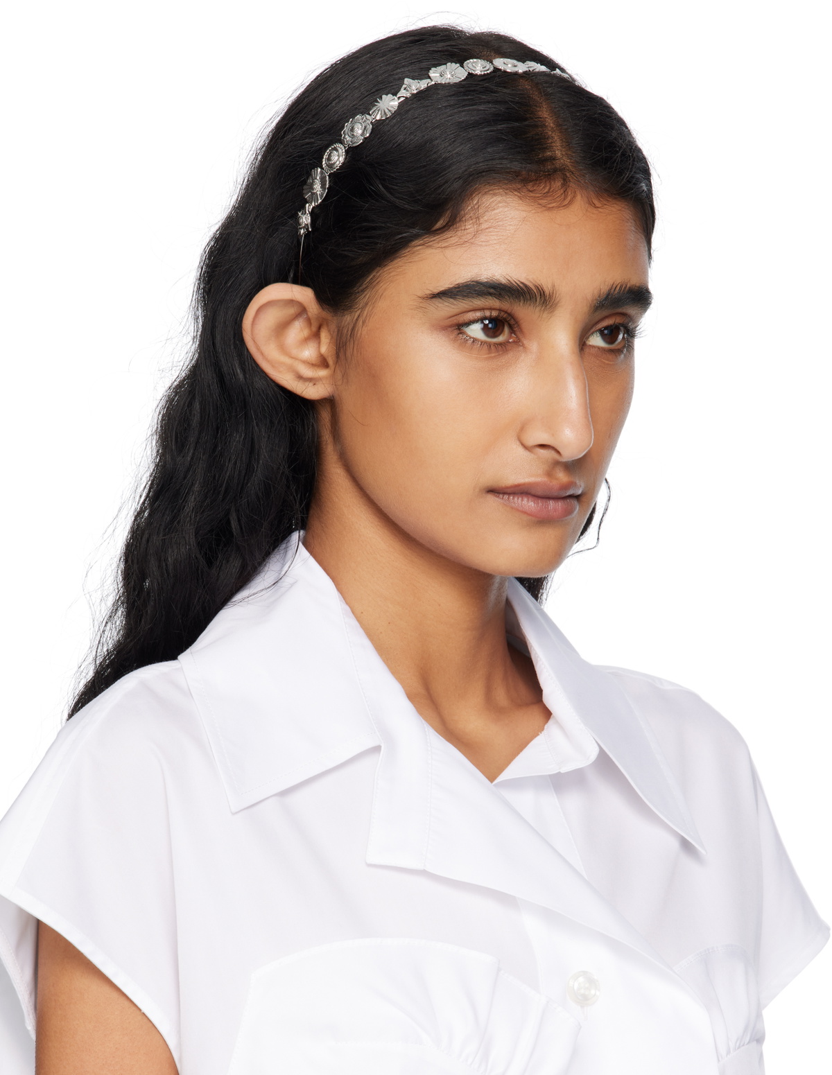 Toga Pulla Silver Metal Narrow Headband