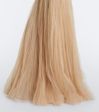 Marmar Halim Embroidered pleated tulle gown