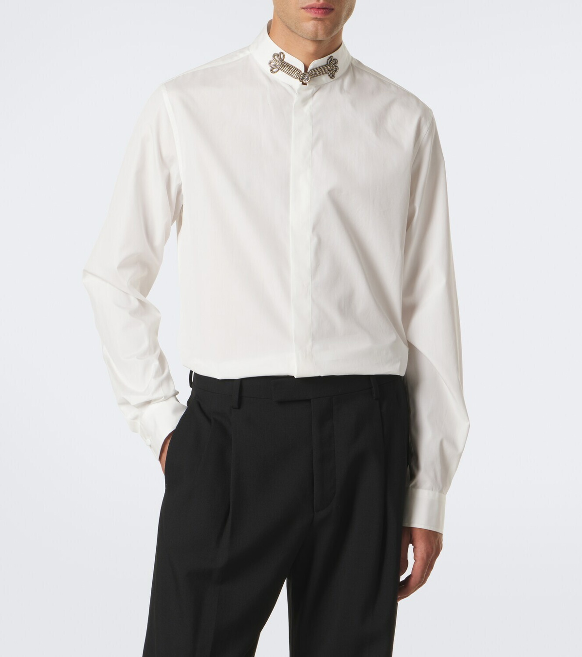 Valentino Embellished cotton poplin shirt
