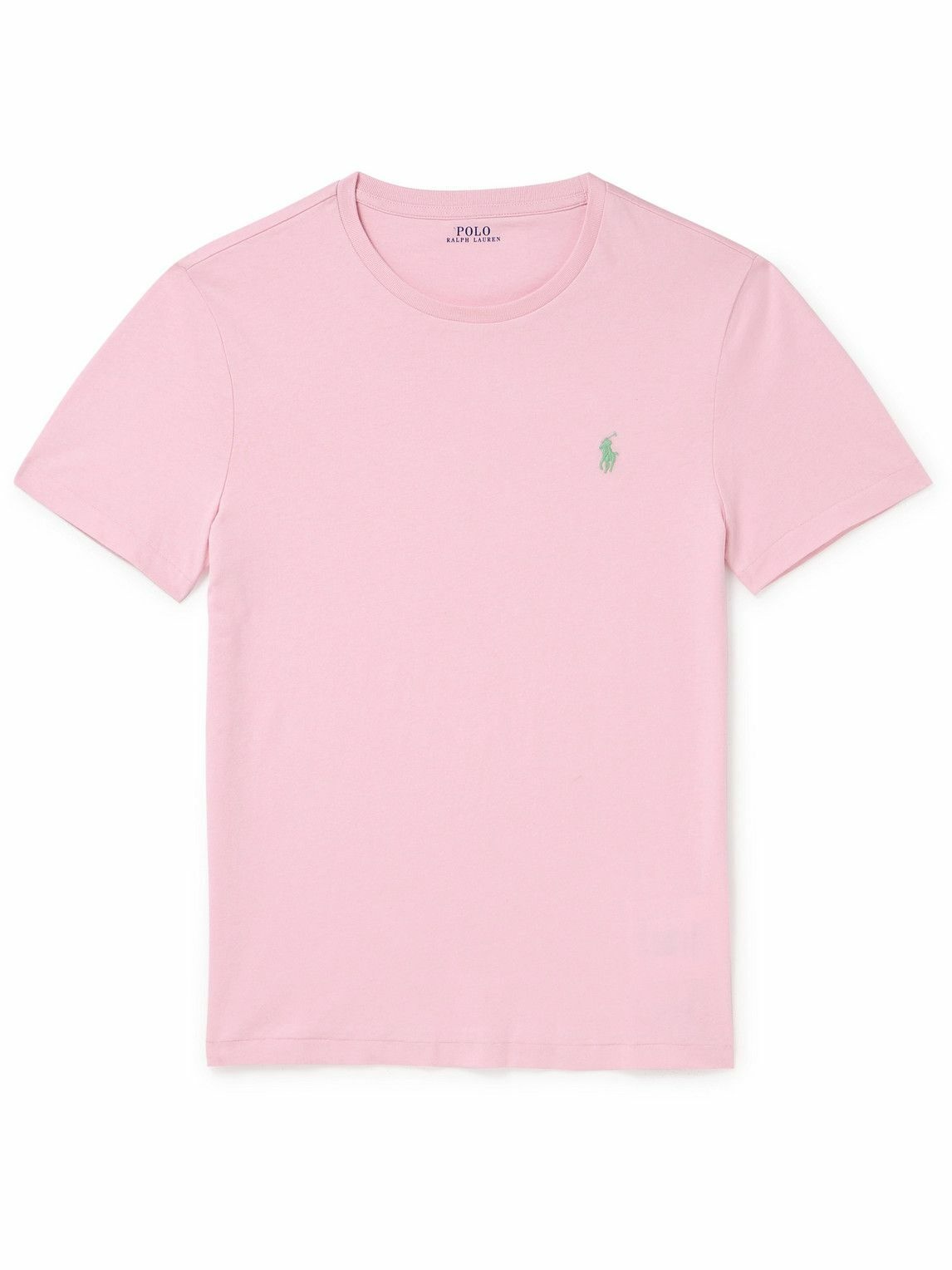 Photo: Polo Ralph Lauren - Logo-Embroidered Cotton-Jersey T-Shirt - Pink