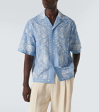 Amiri Bandana linen and cotton bowling shirt