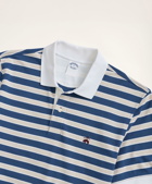 Brooks Brothers Men's Golden Fleece Slim Fit Stretch Stripe Polo Shirt | Blue