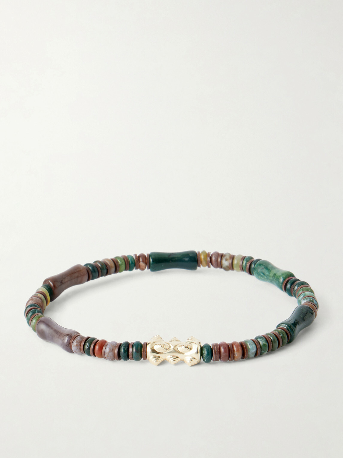 Luis Morais - 14-Karat Gold Agate Beaded Bracelet