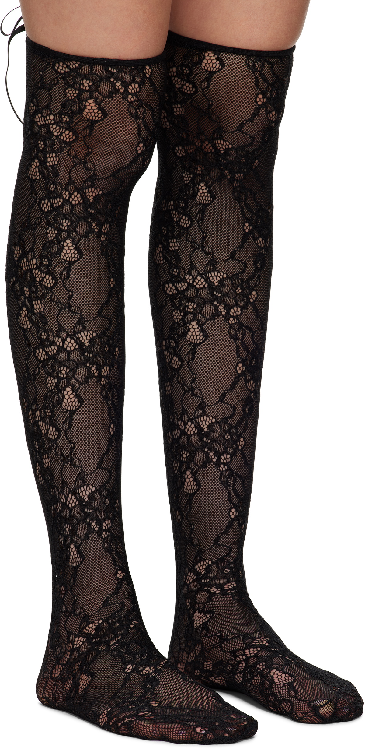 AMBUSH Black Lace Ribbon Socks