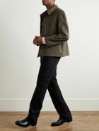 Yves Salomon - Leather-Trimmed Woven Jacket - Green