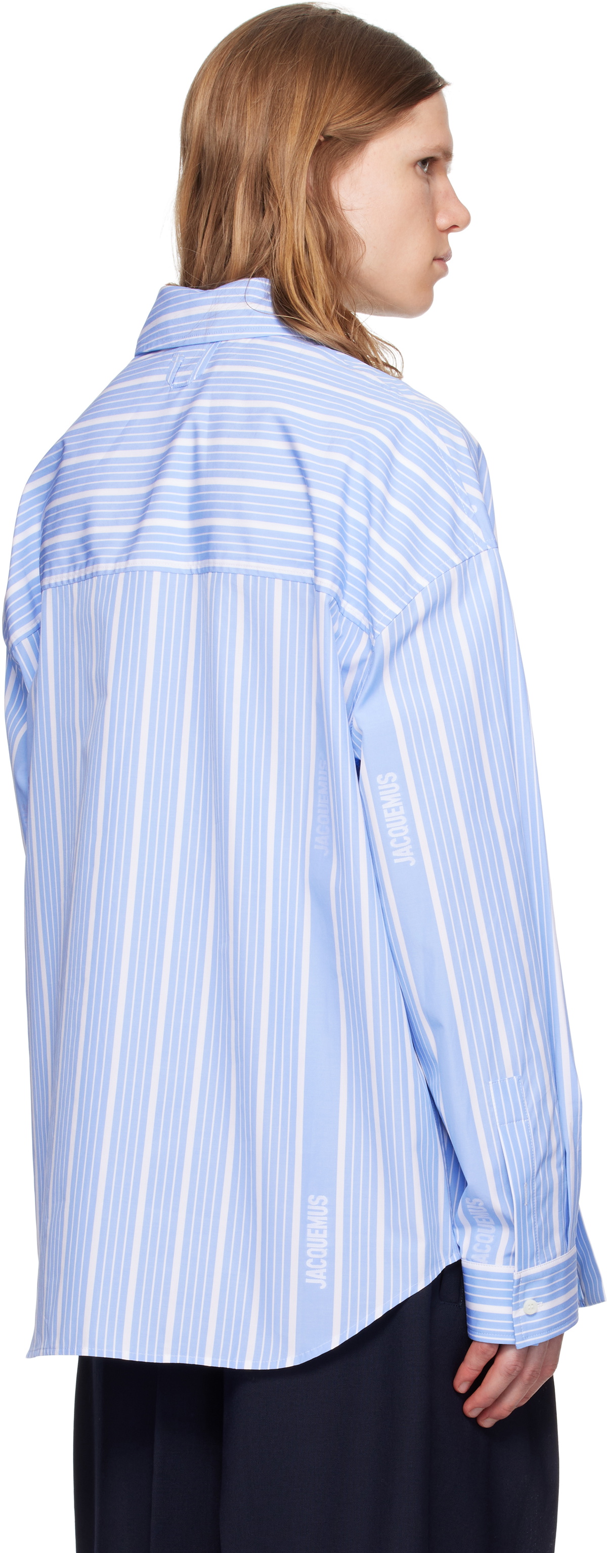 JACQUEMUS White & Blue La Croisière 'The Cuadro' Shirt