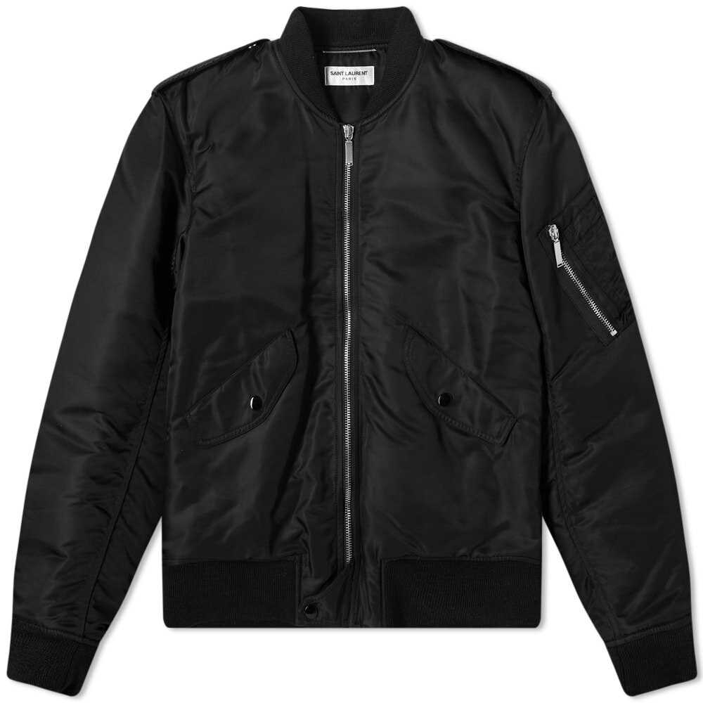 Saint Laurent Men's Classic MA-1 Jacket in Black Saint Laurent