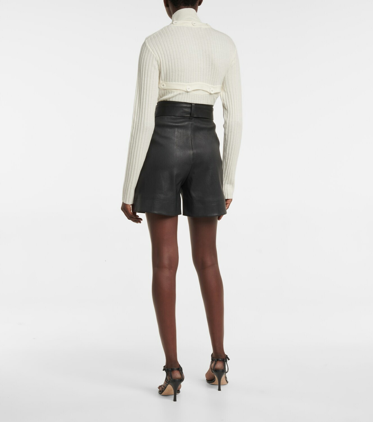 Stouls Eloise leather paperbag shorts