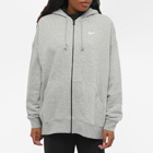 Nike Women's W Essentials Oversized Full Zip Hoody in Grey/Silver/White
