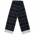 Fred Perry Men's Lambswool Tartan Scarf in Filed Green/Light Oyster