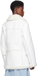 ERL White Patch Pocket Shearling Jacket