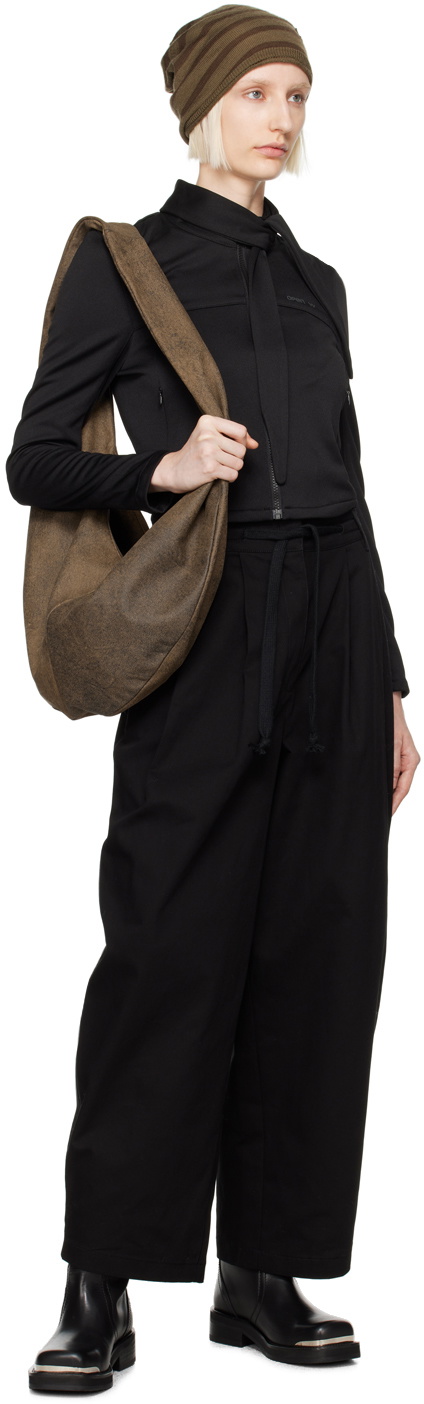【OPEN YY】24FW TIE ZIP TRAINING JACKET, BLACK OPEN YY Black Tie Zip Training Jacket OPEN YY