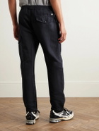 C.P. Company - Straight-Leg Logo-Appliquéd Cotton and Linen-Blend Cargo Trousers - Blue