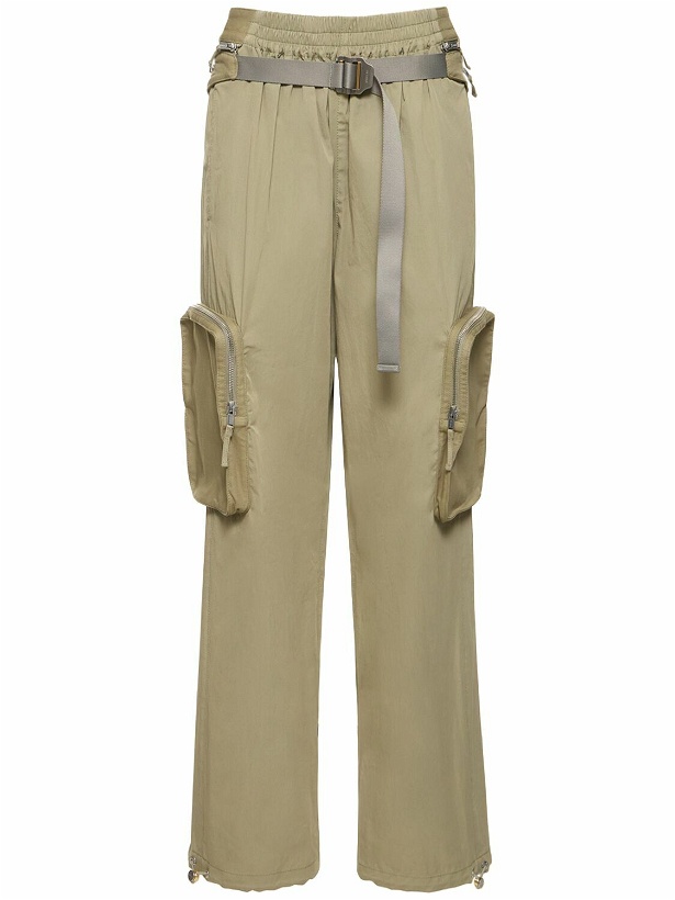 Photo: DION LEE - Cotton Blend Wide Pants W/belt Bag