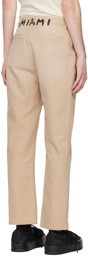 Palm Angels Beige Chino Trousers