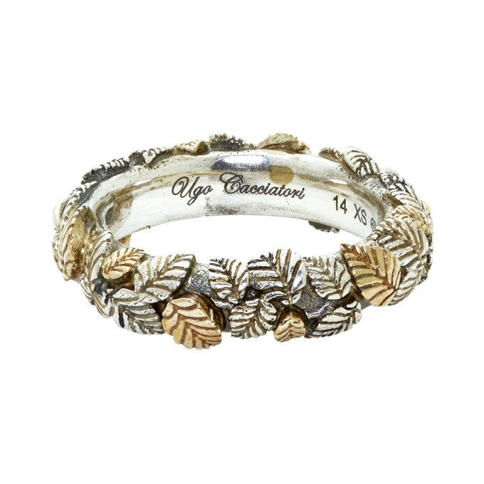 Photo: Ugo Cacciatori Gold and Silver Tiny Leaves Ring