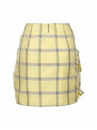 MSGM Crispy Ruffled Check Poplin Mini Skirt