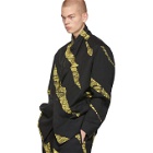Issey Miyake Men Yellow and Black Wind Print Single-Button Blazer